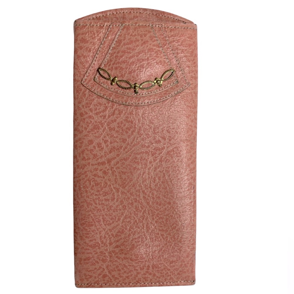 Princess Gardner Eyeglasses Case Pink Rose Textured Embellished Faux Leather Vtg